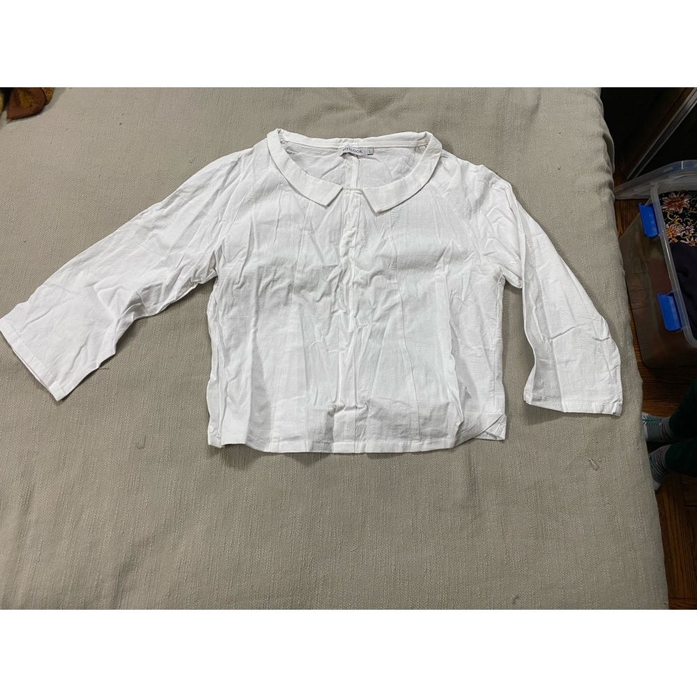 Peter Pan collar white blouse